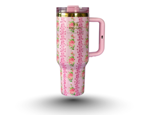 Stanley The X LoveShackFancy Holiday Quencher, Stainless Steel Vacuum Insulated Tumbler with Lid and Straw for Water, Iced Tea or Coffee, Smoothie and More 40 OZ