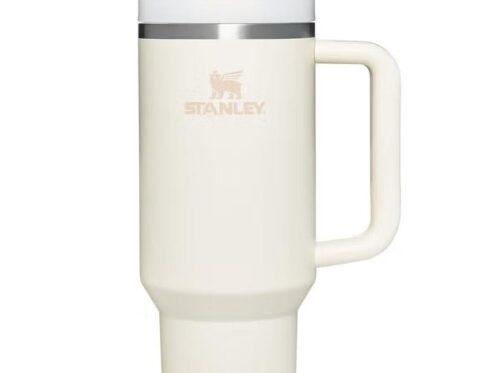 Stanley 40oz Quencher H20 Flowstate Stainless Steel Vacuum Insulated Tumbler with Lid and Straw for Water, Iced Tea or Coffee, Smoothie and More, Cream (white)