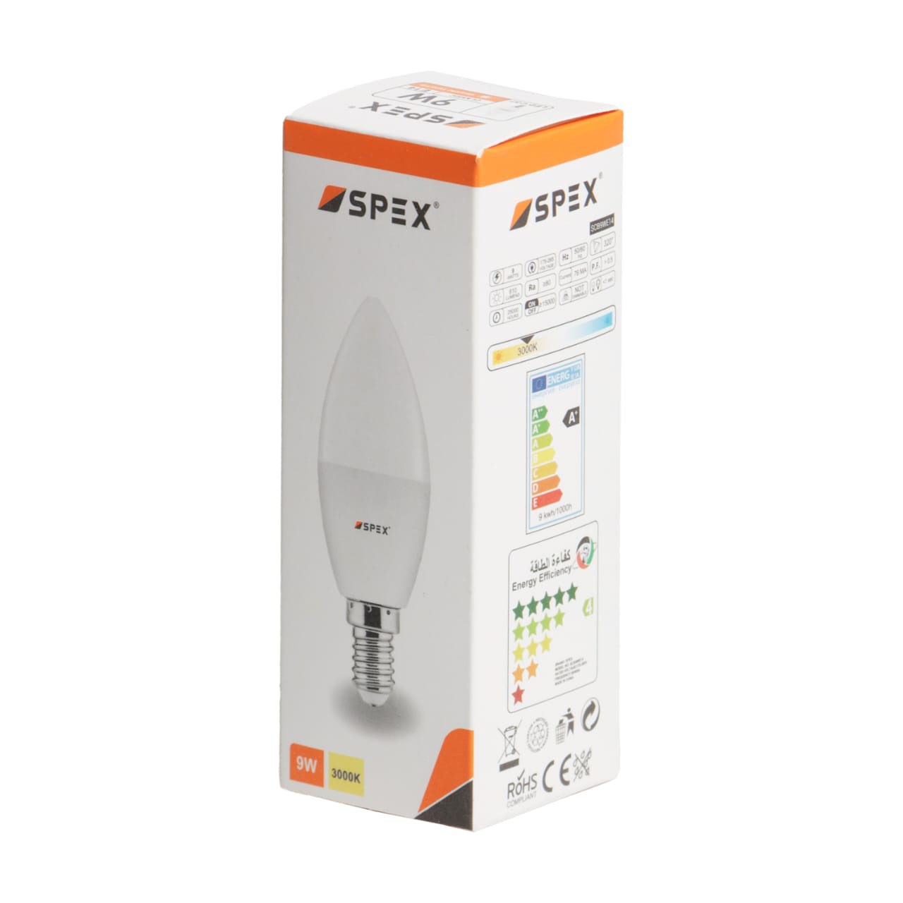SPEX 9W LED Bulb – E14 Base, 3000K Cool Daylight, Energy Efficient