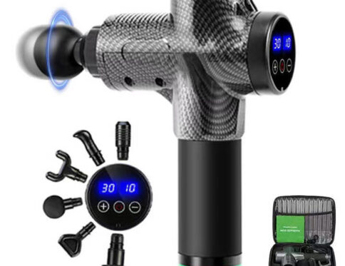 AsTec Handheld Design 8 Massage Heads 20Speeds Power Motor Deep Tissue Percussion Physiotherapy Healthcare Equipment Massage Gun