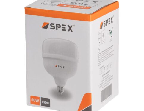 SPEX 50W LED Bulb – Daylight, 6500K, E27 Base | Energy Saving Light