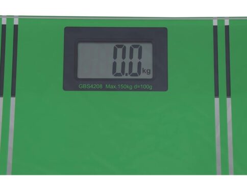 Geepas GBS4208, Geepas Weighing scale Electronic Personal Digital Scale, Green, Anti-Skid Padding, Low Battery Indication & Overload Protection, Auto Zero & Off Function, Up To 150kgs