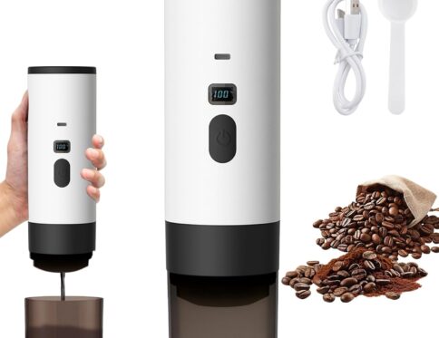 3 in 1 Multi Capsule Coffee Maker, 12V Portable Coffee Maker, 15 Bar, Electric Espresso Machine, Capsule and Ground Coffee, for Office Travel Camping Home