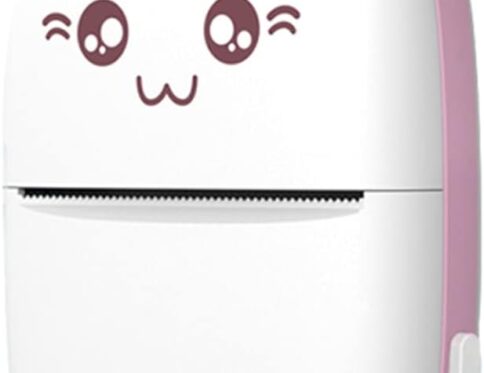 Portable Mini Photo Printer, Cute Animal Design, Wireless Bluetooth Thermal Printer with USB Cable for Sticky Notes, Photos, Web & Document Printing