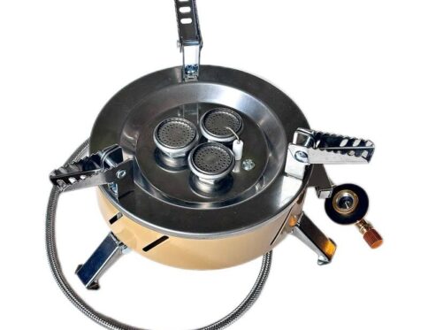 4500w Portable Outdoor Camping Stove ? Foldable Hiking Cooking Burner ? Windproof Flame Control